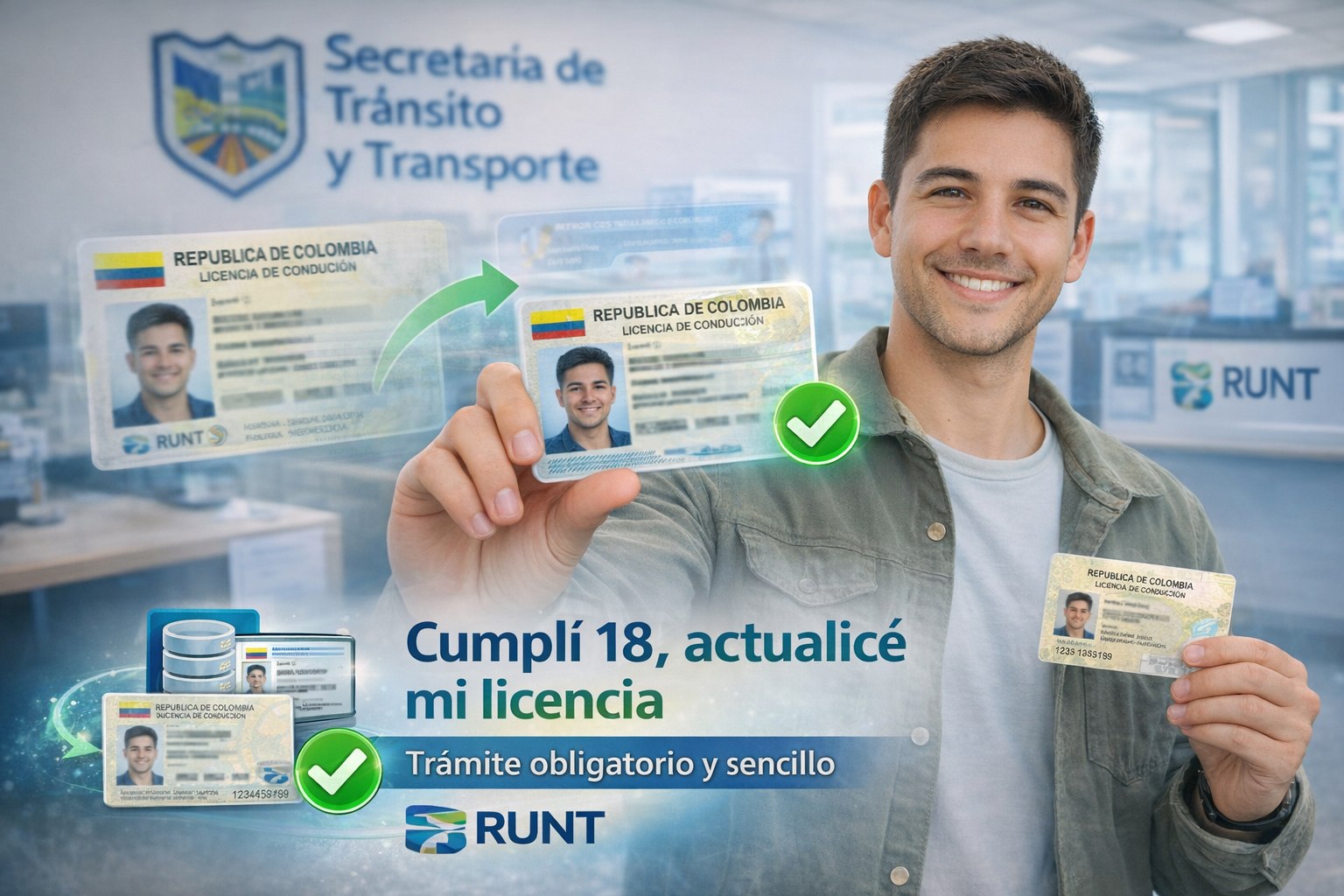 Cambio de licencia por mayoría de edad